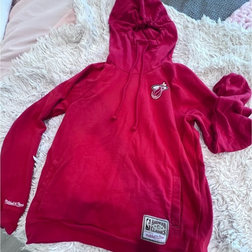 Mitchell and Ness NBA Miami Heat Fleece Hoodie Sweatshirt Size Medium Women’s